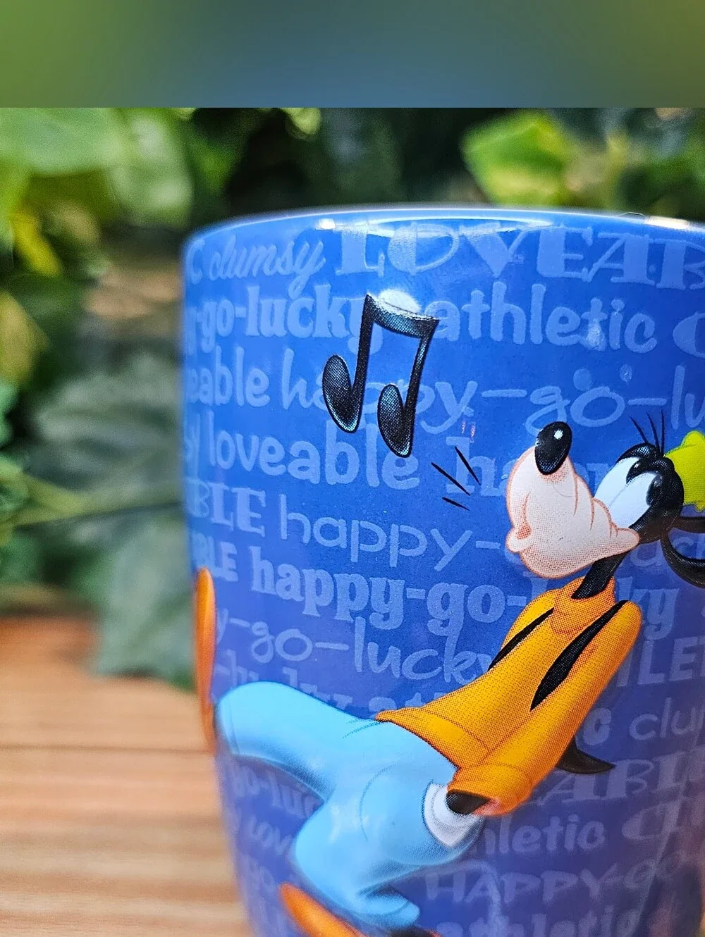Disney Parks Goofy Coffee Mug Royal Blue Orange Interior Happy Go Lucky 10 oz